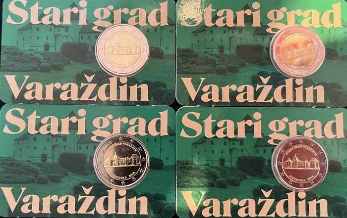 Kroatien. 2 Euro 2024 "Stari Grad Varazdin" (4 coincards)  (Ingen mindstepris)