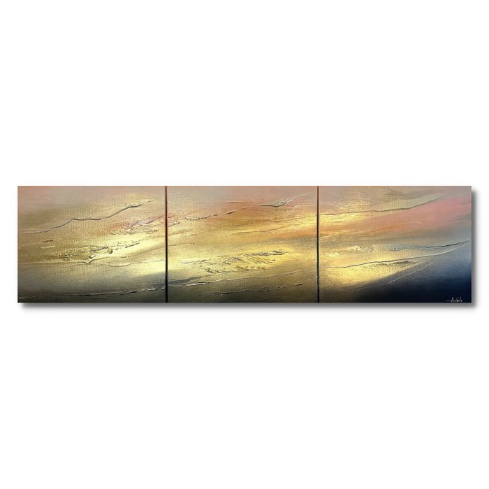 Anderle - Golden composition - The Subtlety of Dawn III - Triptych - XXL