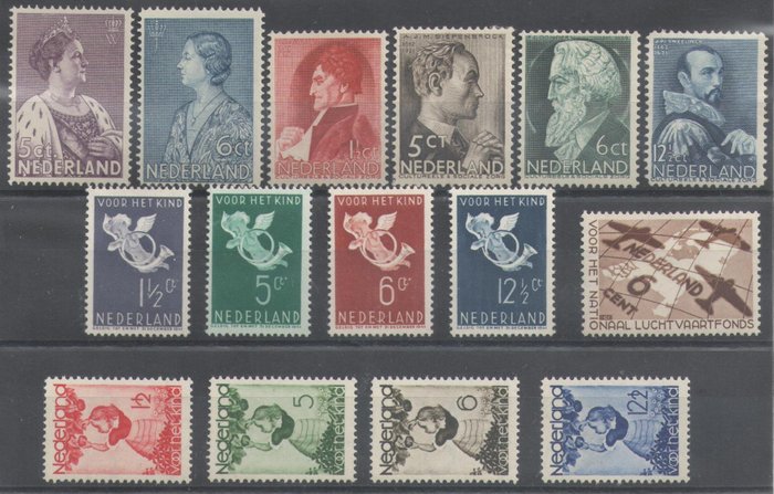 Holland 1934/1936 - Udvalg fra 1930'erne - NVPH 265/266, 274/277, 278, 279/282, 289/292