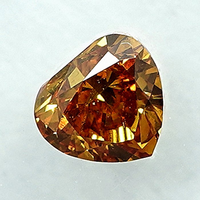 1 pcs Diamant  (Naturfarvet)  - 0.28 ct - Fancy intense Orange nuance Gul - SI1 - International Gemological Institute (IGI)