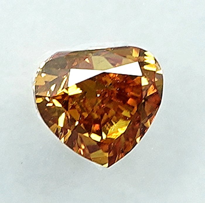 1 pcs Diamant  (Naturfarvet)  - 0.28 ct - Fancy intense Orange nuance Gul - SI1 - International Gemological Institute (IGI)