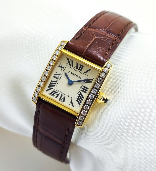 Cartier - Tank Française 18K Gold Diamond - Ref 2385 - Kvinder - 2000-2010