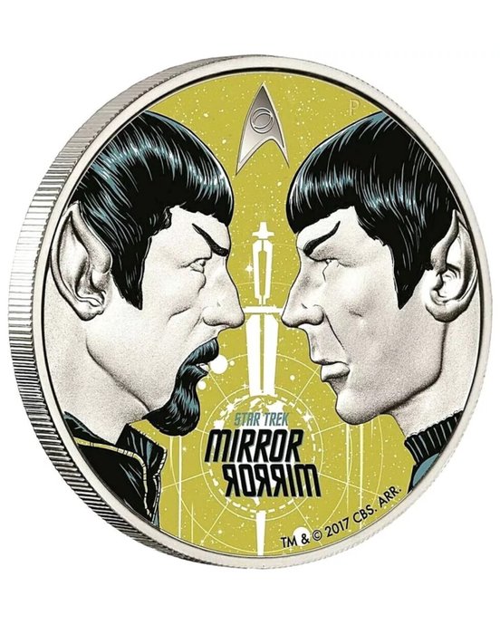 Tuvalu. 2 Dollars 2017 Star Trek™ - Mirror Mirror, 1 Oz (.999)