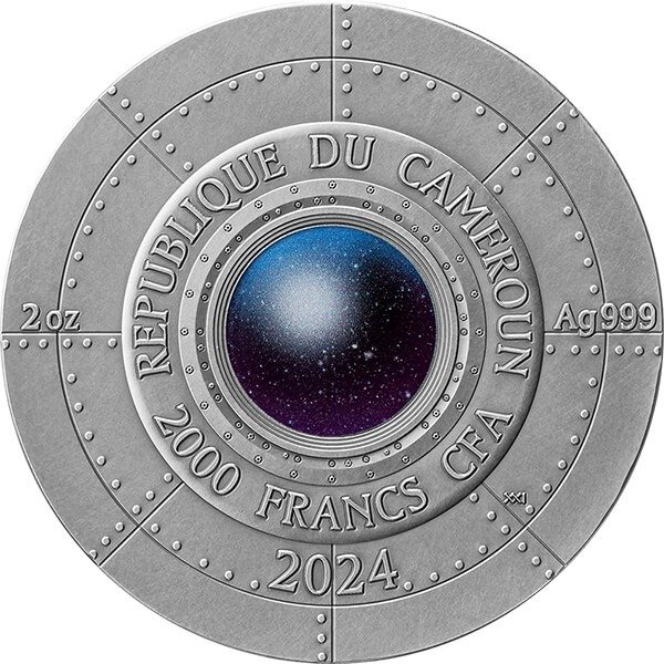 Cameroun. 2000 Francs 2024 Roswell UFO - Incident Interstellar Phenomena - Antique Finish, 2 Oz (.999)