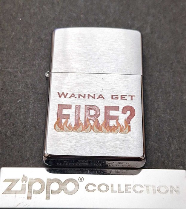 Zippo Wanna Get FIRE? Año 1999 Mes Junio - Lighter - Stål