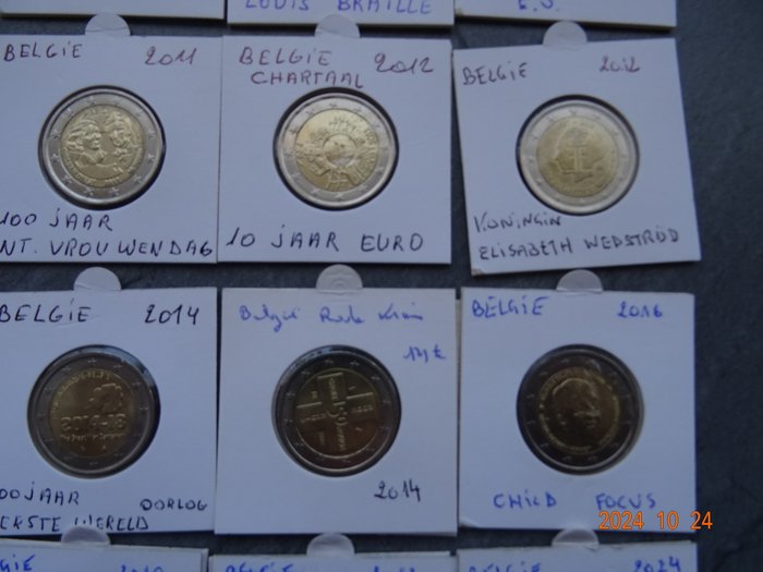 Belgien. 2 Euro 2002/2024 (20 stuks)  (Ingen mindstepris)