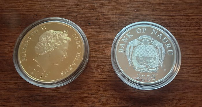 Cook-øerne, Nauru. 1 Dollar / 10 Dollars Silver Proof 2003 Skulpturmünze European Monuments - Germany -  Deutscher Reichstag, 1 Oz (.999) /  (Ingen mindstepris)