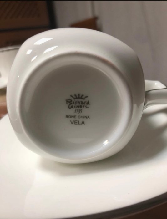 Richard Ginori - Kaffe og te service (15) - vela bordo platino - Knogleporcelæn