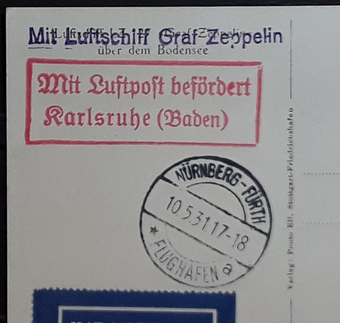 Tyske Kejserrige  - Zeppelin-dokument - Fahrt nach Nürnberg 1931