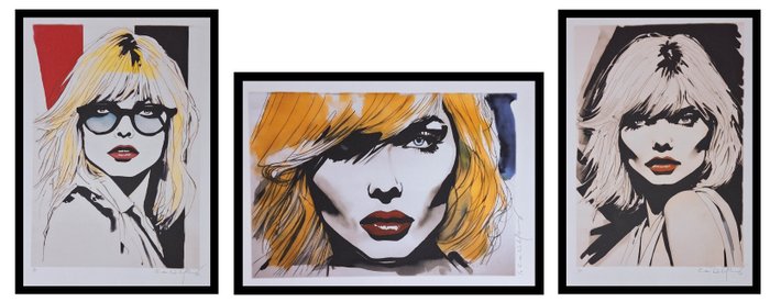 Triptychon – Blondie, Debbie Harry - Aquarell Edition by Emma Wildfang - 3 Fine Art High-Quality - Begrænset oplag - 2024