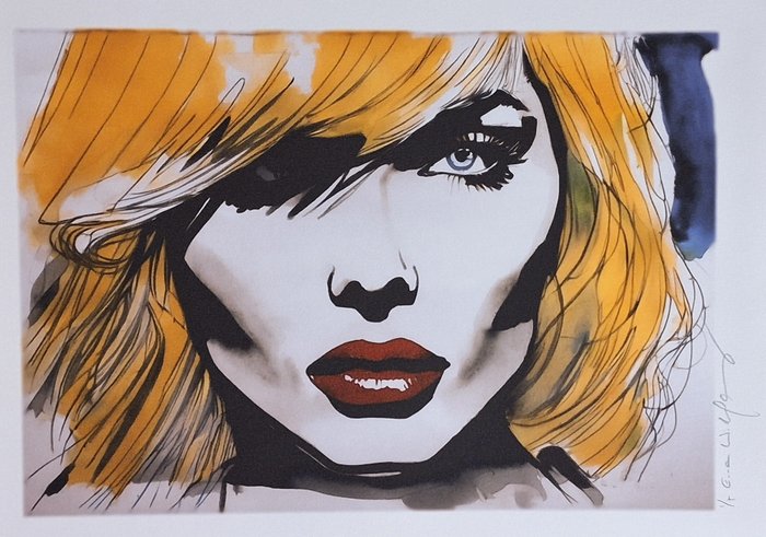 Triptychon – Blondie, Debbie Harry - Aquarell Edition by Emma Wildfang - 3 Fine Art High-Quality - Begrænset oplag - 2024