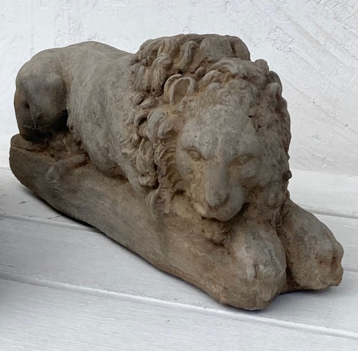 Skulptur, Coppia leoni Canova 30 cm - 10 cm - Sten