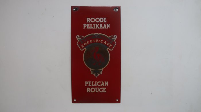 ROODE PELICAN - PELICAN ROUGE - Emaljeskilt - Emalje