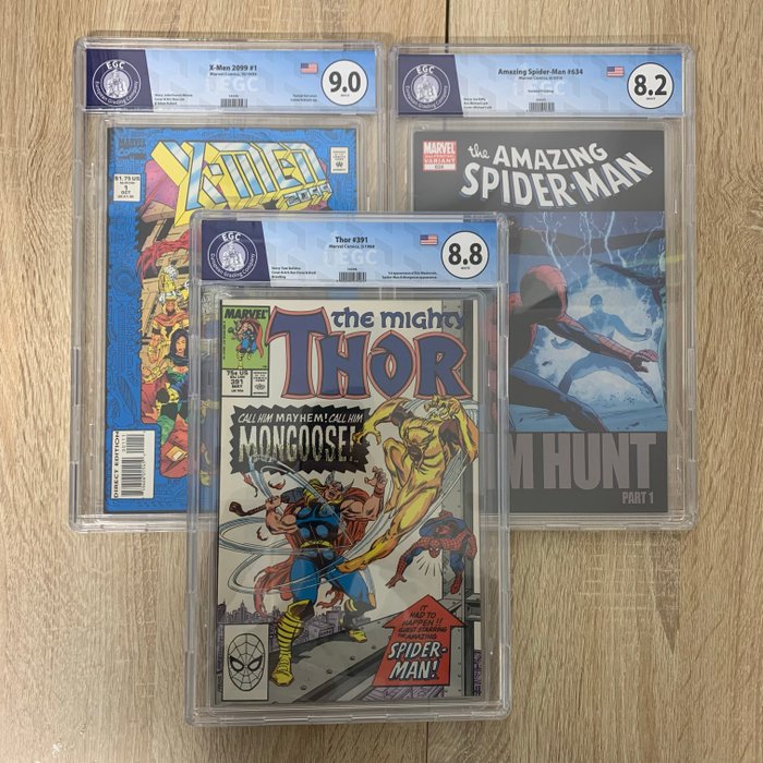 X-Men 2099 / Amazing Spider-Man 634 / Thor 391 - EGC graded - 3 Graded comic - 1993/2010