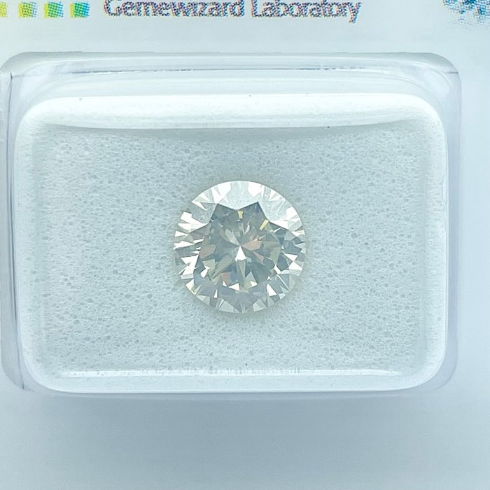 Ingen mindstepris - 1 pcs Diamant  (Natur)  - 1.50 ct - Rund - J - SI1 - Gemewizard Gemological Laboratory (GWLab)