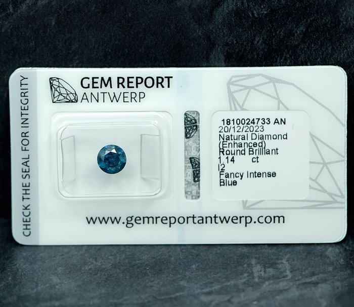 1 pcs Diamant  (Farvebehandlet)  - 1.14 ct - I2 - Gem Report Antwerp (GRA)