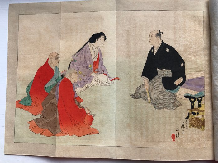 keda Kōen 池田晃淵 - With kuchi-e by Tomioka Eisen 富岡永洗 (1864-1905) - Ōoku no jochū 大奥の女中 (Court Ladies of the Inner Palace) 3 voll - 1894 - 1894