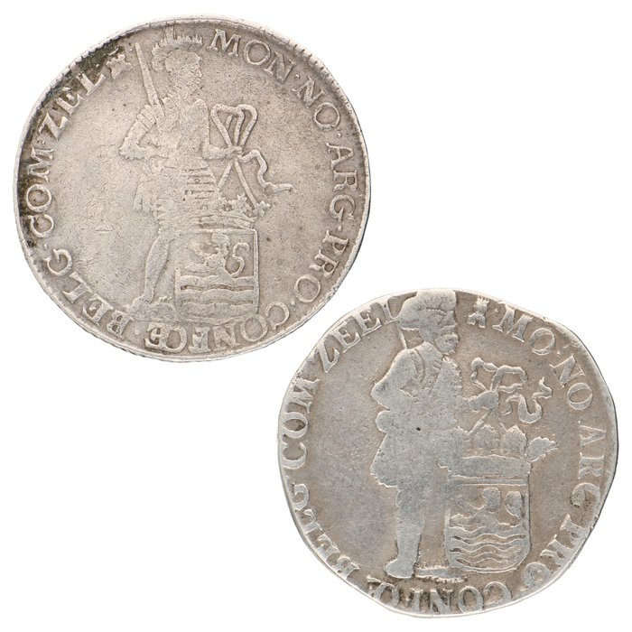 Holland, Zeeland. 1698/1761 - "Zilveren dukaat, Zeeland" (2 stuks)  (Ingen mindstepris)