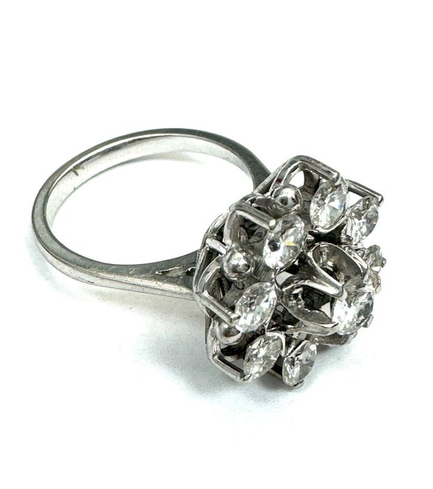 Ring - 18 kraat Hvidguld -  180ct tw Diamant (Natur)