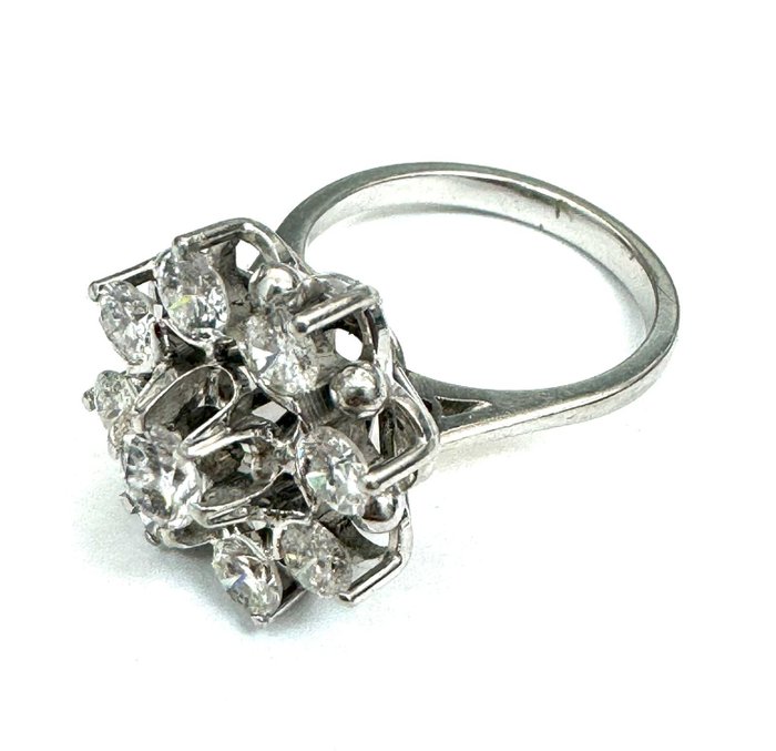 Ring - 18 kraat Hvidguld -  180ct tw Diamant (Natur)