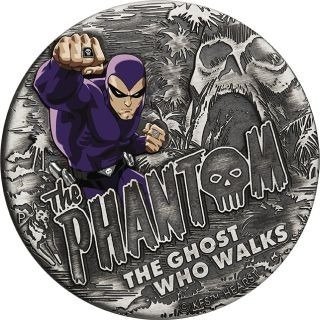 Tuvalu. 2 Dollars 2023 The Phantom - Colorized Antique Finish, 2 Oz (.999)