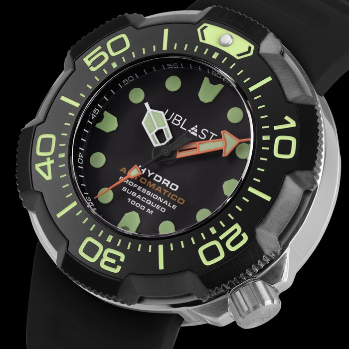 Ublast - " NO RESERVE PRICE " Hydro Professional Diver - REF.UBHDR46BKGN - Ingen mindstepris - Automatic - Mænd - Ny