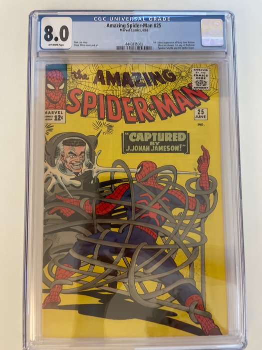 Amazing Spider-Man #25 - 1st Cameo Appearance of Mary Jane Watson Professor Spencer Smythe  Spider-Slayer - CGC 80 - 1 Graded comic