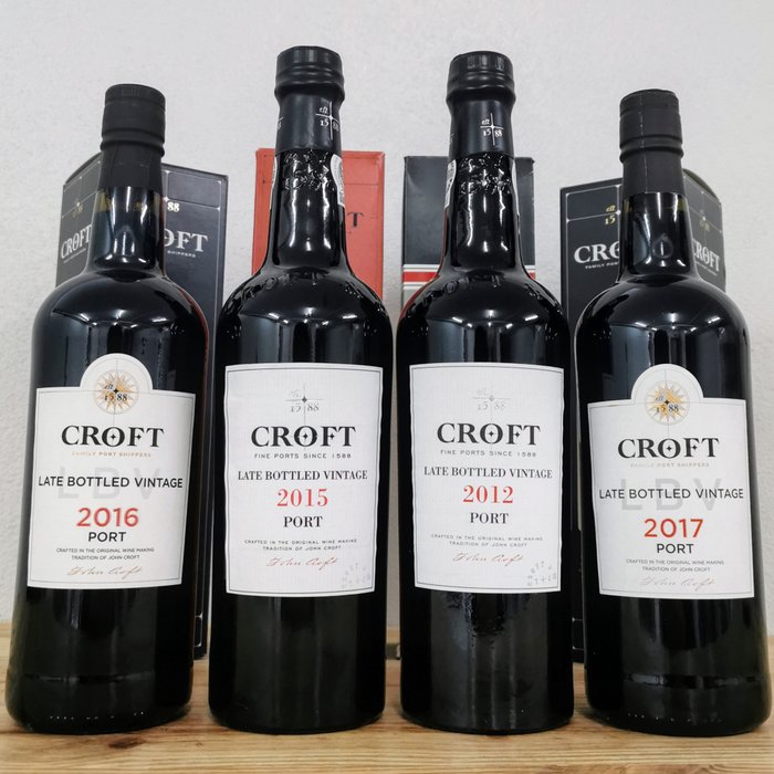 Croft Late Bottled Vintage Port: 2012, 2015, 2016  2017 - Late Bottled Vintage Port -  Douro  - 4 Flasker (0,75 L)