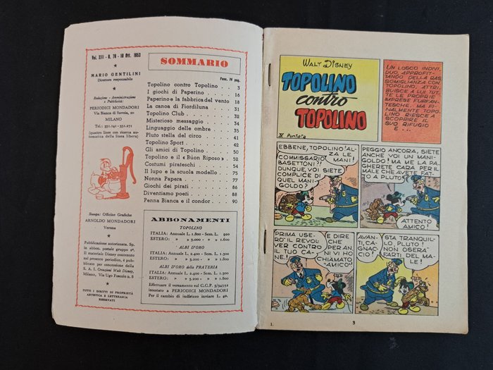 Topolino Libretto n. 76 - 1 Comic - Første udgave - 1953