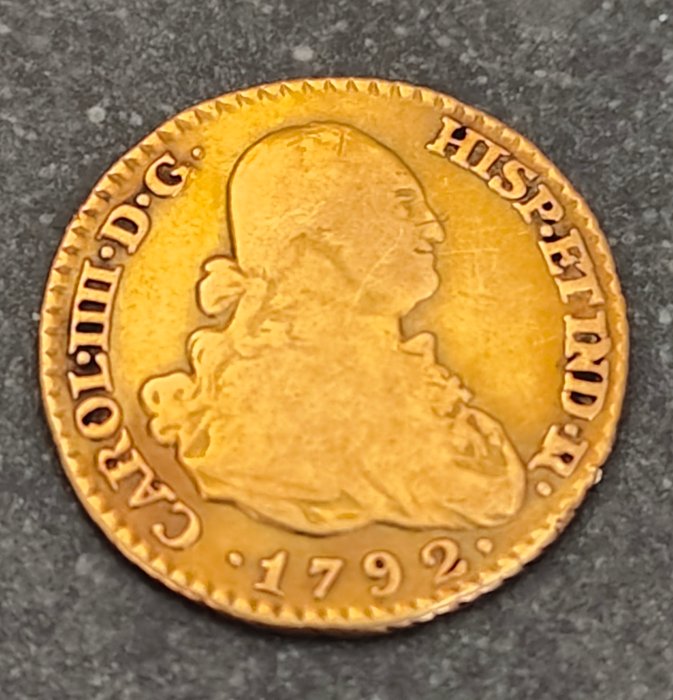 Spanien. Carlos IV. Escudo 1792 Madrid MF