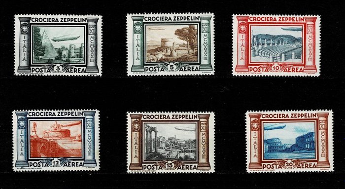 Italien 1933 - Crociera Zeppelin Mnh - Sassone nr 45/50