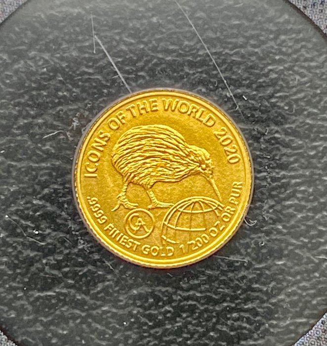 Rwanda. 10 Francs 2020 Icons of the World - Kiwi, oro  1/200 Oz (.999)  (Ingen mindstepris)