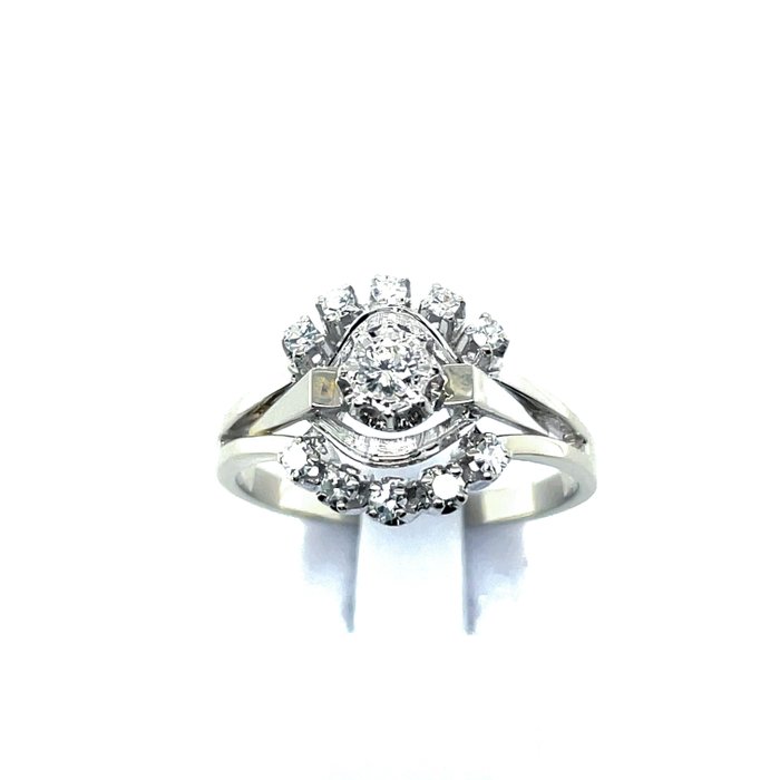 18 kraat Hvidguld - Ring - 0.42 ct Diamant - Diamanter