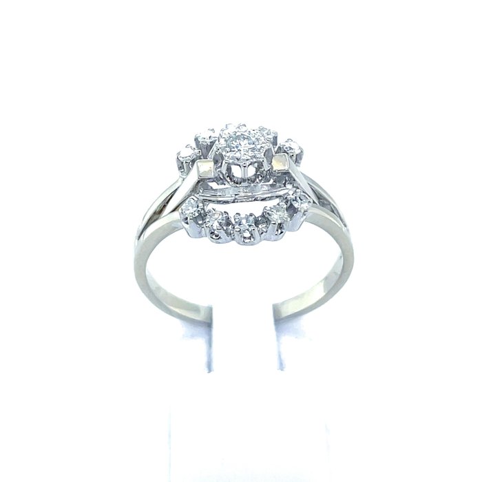 18 kraat Hvidguld - Ring - 0.42 ct Diamant - Diamanter