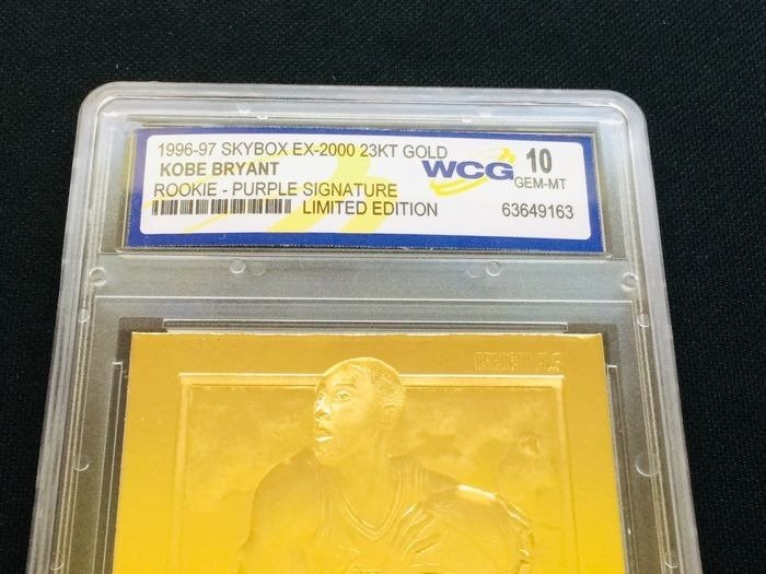 1996/97 Skybox EX-2000 - 23KT Gold Kobe Bryant Rookie - Purple Signature - Limited Edition WCG 10 - 1 Graded card