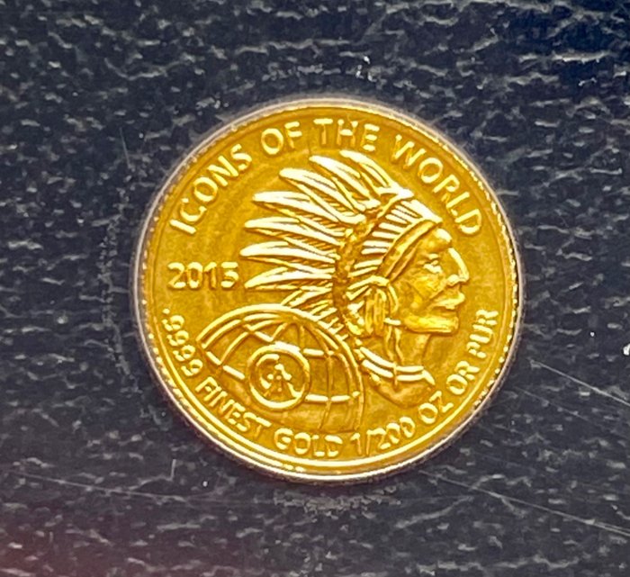 Rwanda. 10 Amafranga 2015 Icons of the World - Indian Head, 1/200 Oz (.999)  (Ingen mindstepris)