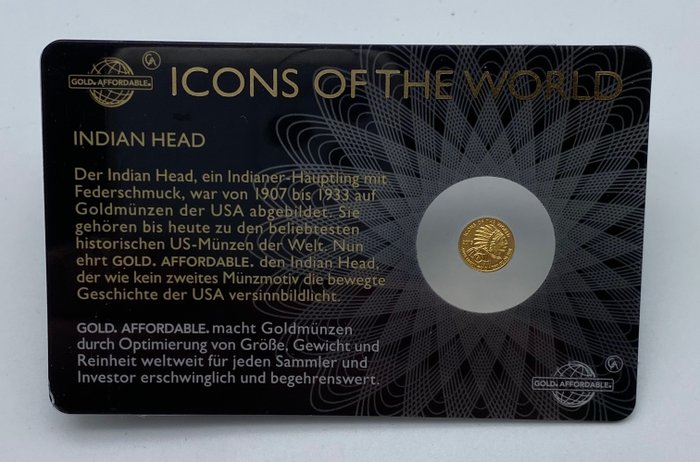 Rwanda. 10 Amafranga 2015 Icons of the World - Indian Head, 1/200 Oz (.999)  (Ingen mindstepris)