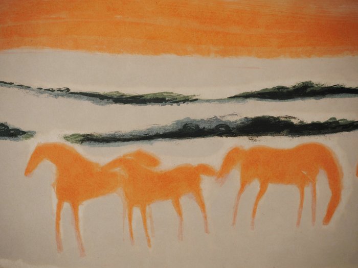 André Brasilier (1929) - Chevaux au crépuscule