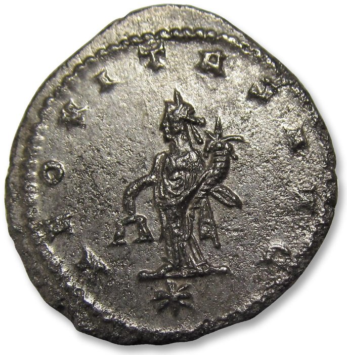 Romarriket. Gallienus (AD 253-268). Antoninianus Antioch mint circa 260-267 A.D. - AEQVITAS AVG - mint state  fully silvered!