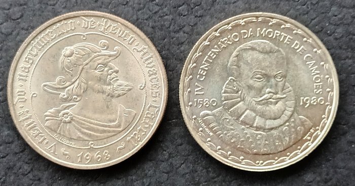 Portugal. 5 moedas Prata 1968/1986  (Ingen mindstepris)