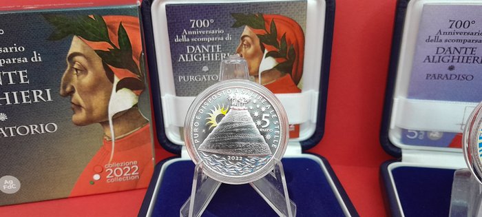 Italien 5 Euro 2022/2023 "Dante Alighieri - Purgatorio" + "Paradiso" (2 monete)  (Ingen mindstepris)