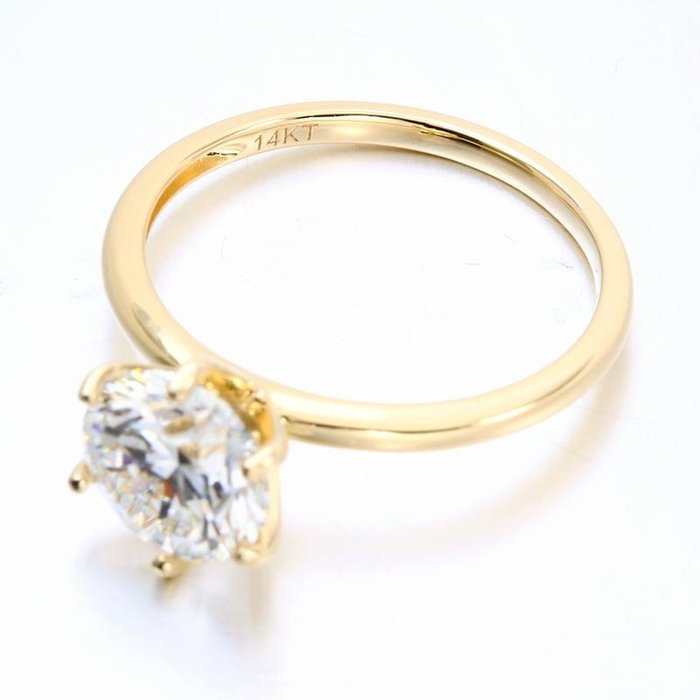 Ingen mindstepris - Ring - 14 karat Gulguld -  2.00ct. tw. Diamant (Laboratoriedyrket) - IDEAL EXEX E VS2 INGEN