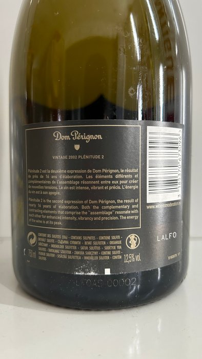 2002 Dom Pérignon, P2 Plenitude - Champagne Brut - 1 Flaske (0,75L)