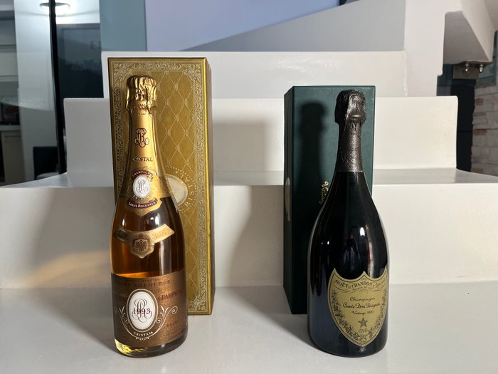 1993 Louis Roederer, Cristal  1995 Dom Pérignon - Champagne Brut - 2 Flasker (0,75 L)