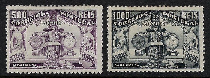 Portugal og Kolonier 1894 - 5º Centenario D. Herrique 500r  1000r - Mundifil N. 71/72