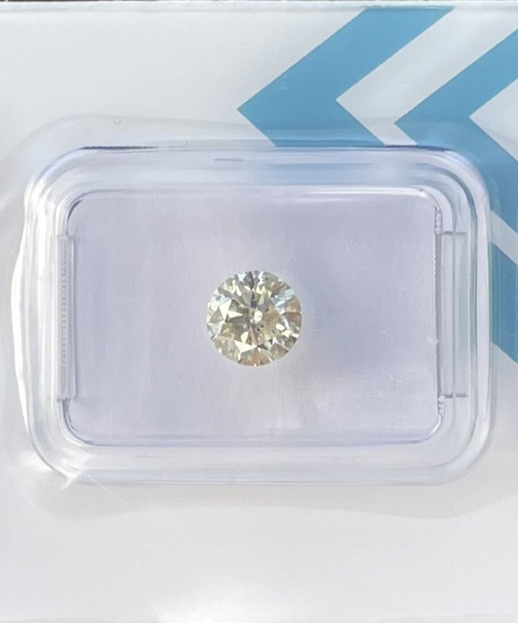 Ingen mindstepris - 1 pcs Diamant  (Natur)  - 0.93 ct - Rund - SI2 - International Gemological Institute (IGI) - Fancy Grøn Gul