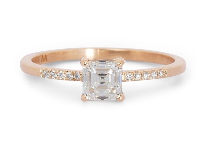 Ring - 18 kraat Rosaguld Diamant (Natur) - Diamant