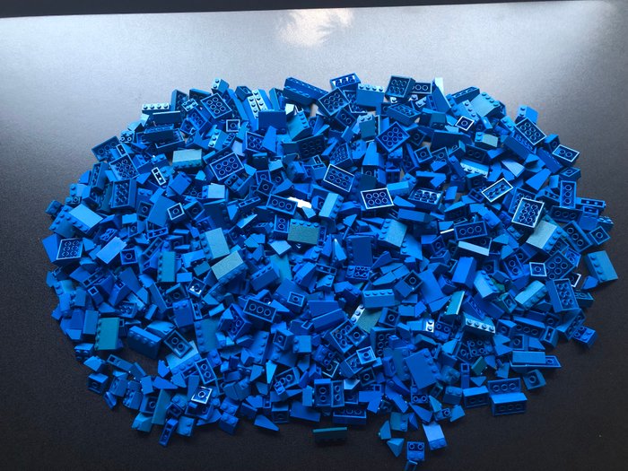 Lego - Geen serie - LEGO Partij van 1000 gram blauwe dakpannen