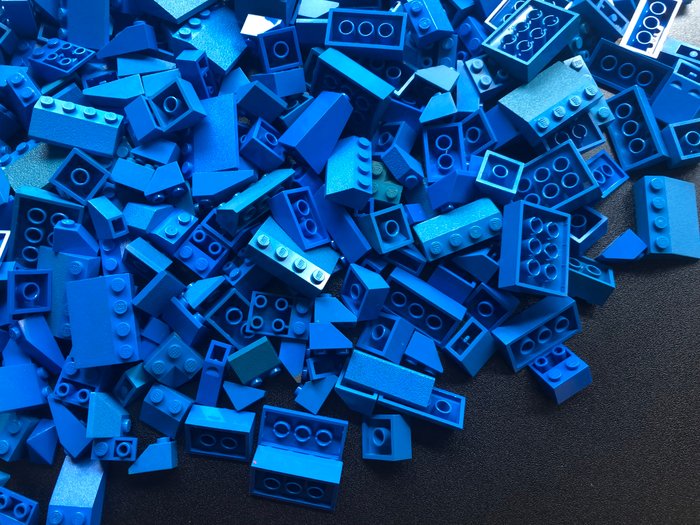 Lego - Geen serie - LEGO Partij van 1000 gram blauwe dakpannen