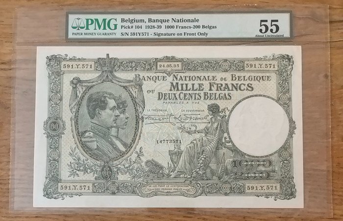 Belgien. - 1000 Francs 1935 - Pick 104  (Ingen mindstepris)